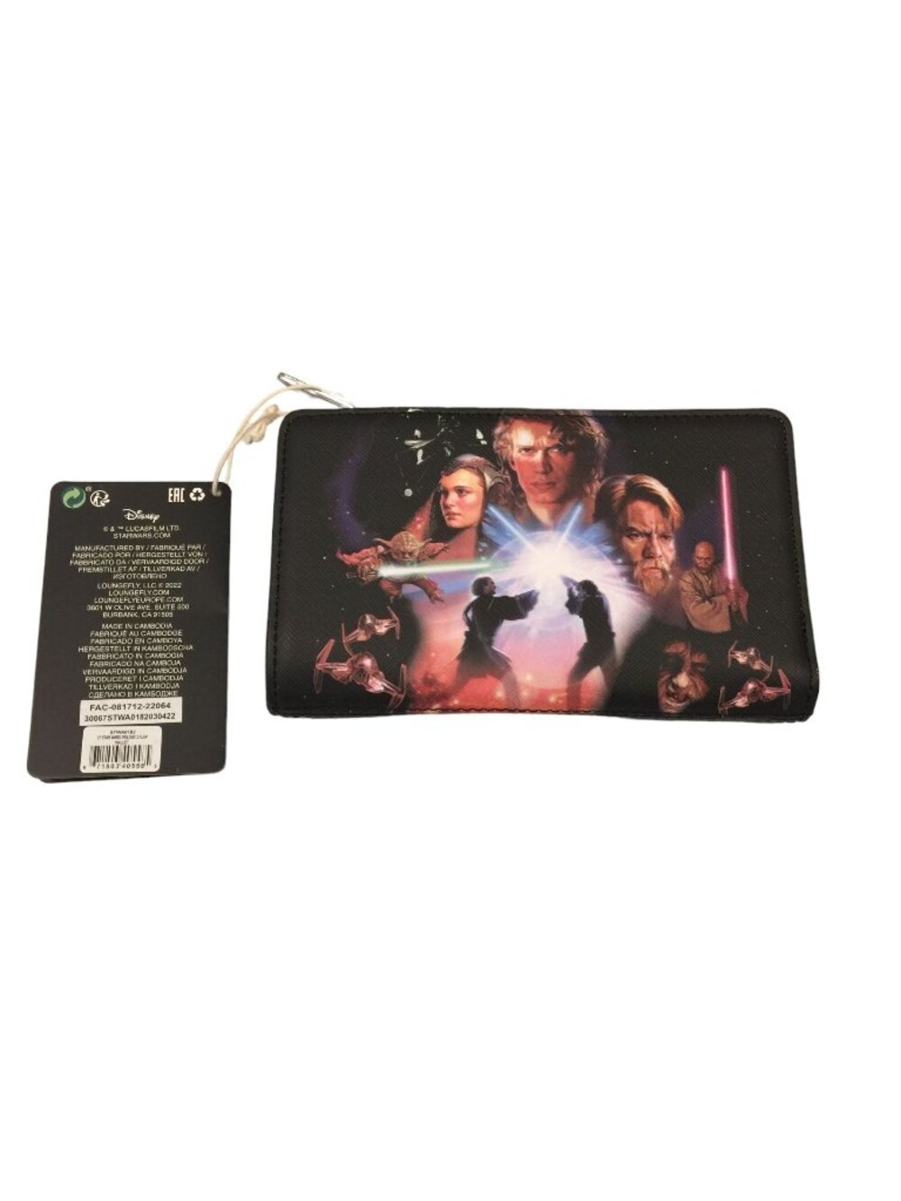 Loungefly Disney Star Wars  Trilogy MAY THE FORCE BE WITH YOU Black Bi Fold Wall